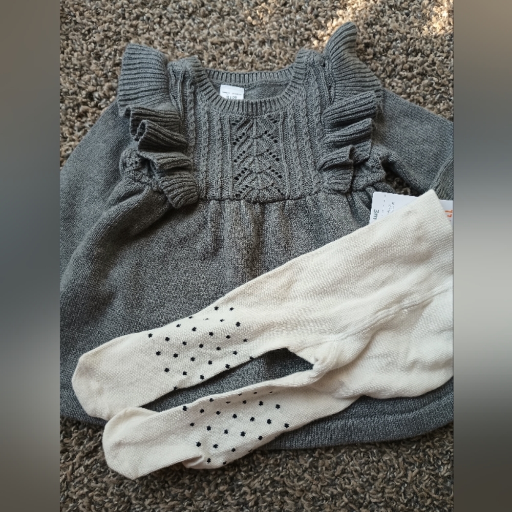 Sweater Dress and Tights